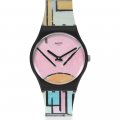 Swatch Composition in oval with color planes 1 - by Piet Mondriaan watch